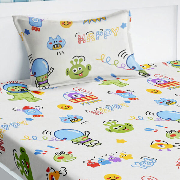 Alien Flight Kids Bedsheet - 210 TC