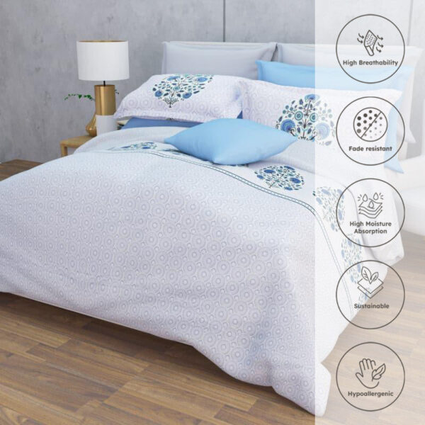 Awana Ethnic Bedsheet - Blue Awana Ethnic Bedsheet - Blue