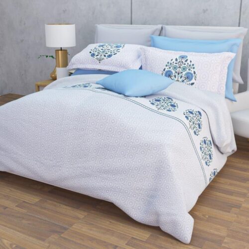 Awana Ethnic Bedsheet - Blue