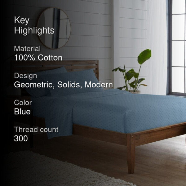Azva Swiss Dot Bedsheet - French Blue Azva Swiss Dot Bedsheet - French Blue