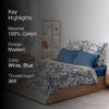 Blooming Blues Floral Printed Cotton Bedsheet - 300 TC