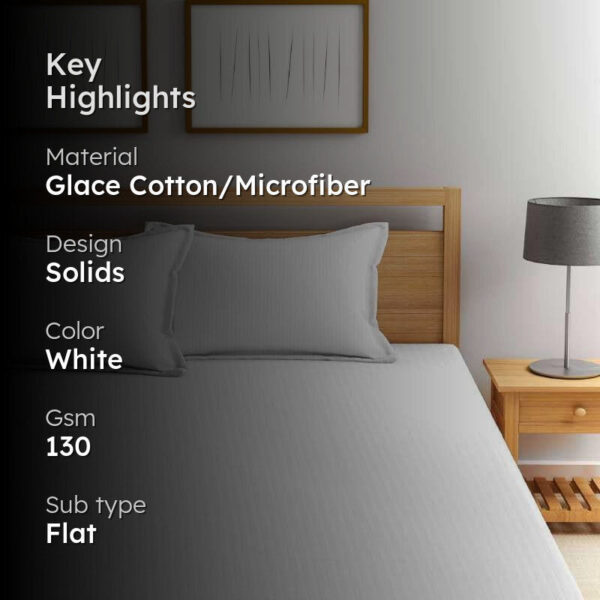 Cora Stripe Bedsheet _ White Cora Stripe Bedsheet _ White