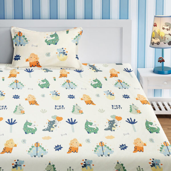 Dino Pals Kids Bedsheet - 210 TC