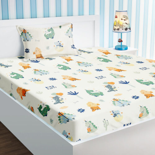 Dino Pals Kids Bedsheet - 210 TC