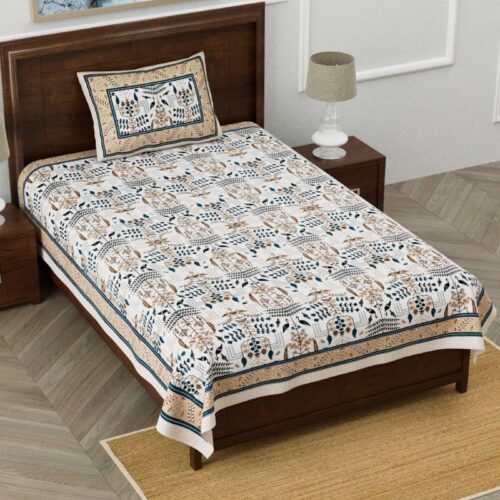 Evie Printed Bedsheet - Brown