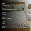 Fleur Floral Bedsheet - White & Green