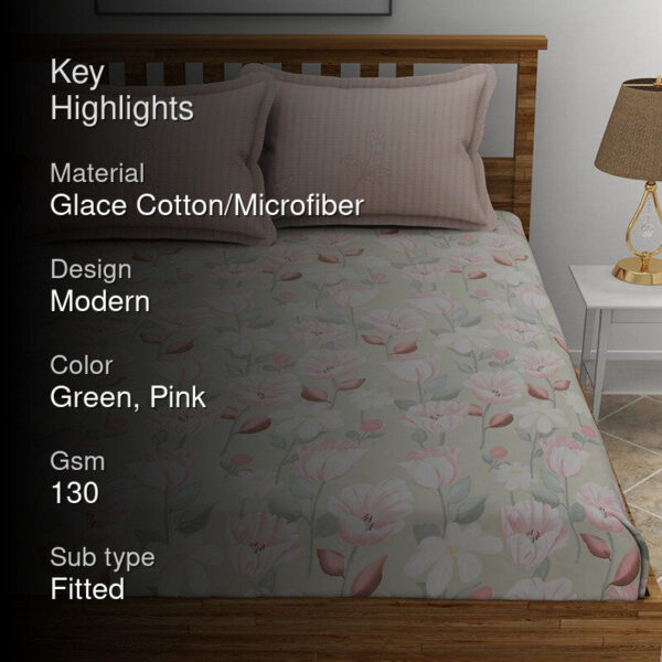 Freesia Floral Bedsheet - Green Freesia Floral Bedsheet - Green