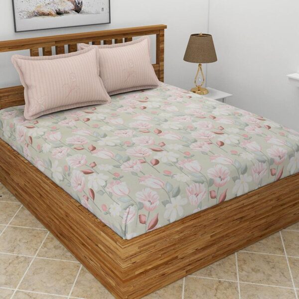 Freesia Floral Bedsheet - Green Freesia Floral Bedsheet - Green