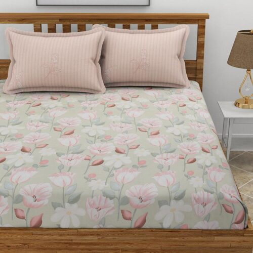 Freesia Floral Bedsheet - Green