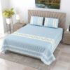 French Fleur Cotton Bedsheet (Blue) - 240 TC