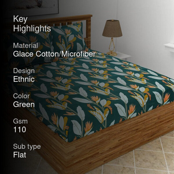Gilola Floral Bedsheet - Dark Green Gilola Floral Bedsheet - Dark Green