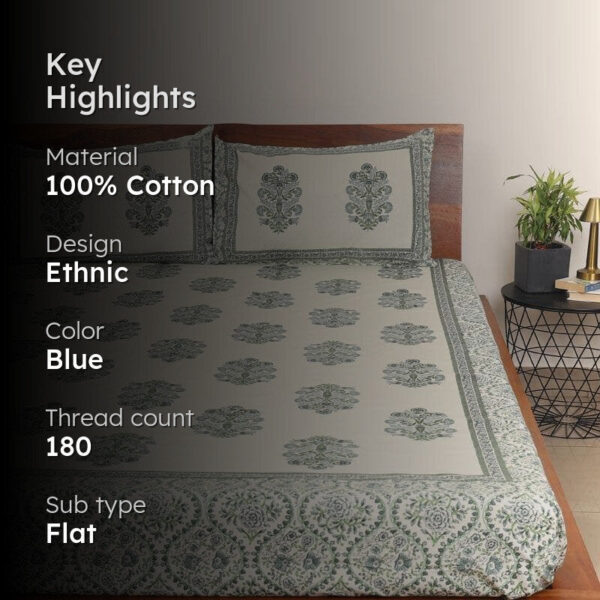 Gypsy Garden Cotton Bedsheet - 180 TC Gypsy Garden Cotton Bedsheet - 180 TC