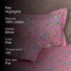 Iktha Floral Bedsheet - Pink