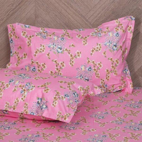 Iktha Floral Bedsheet - Pink Iktha Floral Bedsheet - Pink