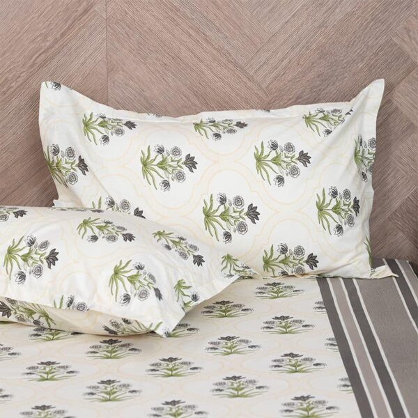 Imara Flora Bedsheet - Grey Imara Flora Bedsheet - Grey