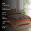 Jarda Applique Print Bedsheet - Orange