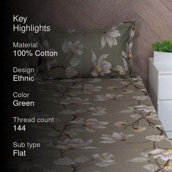 Lidera Flora Bedsheet - Green Lidera Flora Bedsheet - Green