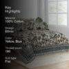 Maitreya Floral Bedsheet - Blue & Beige