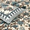Maitreya Floral Bedsheet - Blue & Beige