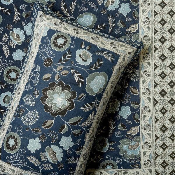 Paloma Printed Bedsheet - Blue Paloma Printed Bedsheet - Blue