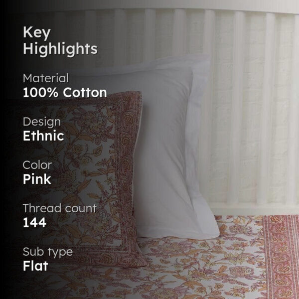 Pink Jungle of Flowers Bedsheet Pink Jungle of Flowers Bedsheet