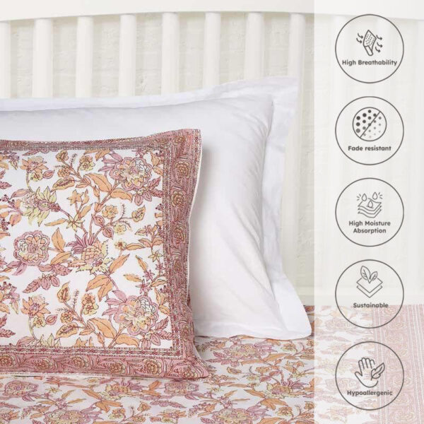 Pink Jungle of Flowers Bedsheet Pink Jungle of Flowers Bedsheet