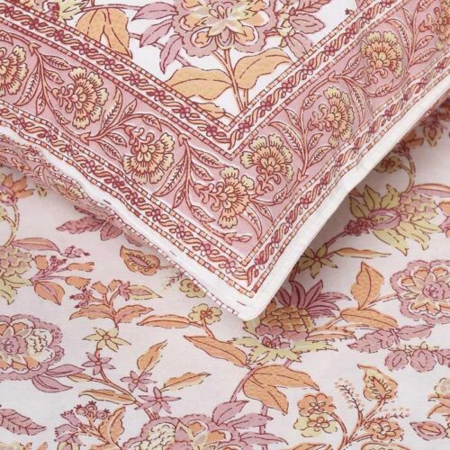 Pink Jungle of Flowers Bedsheet