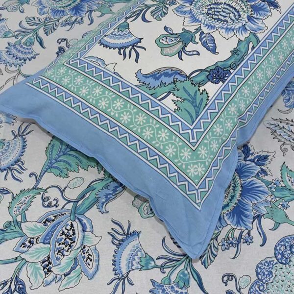 Posy Revelry Bedsheet - Blue Posy Revelry Bedsheet - Blue