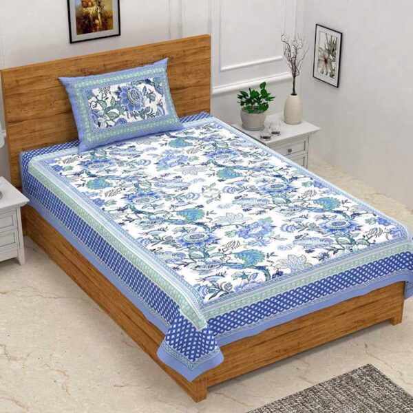 Posy Revelry Bedsheet - Blue Posy Revelry Bedsheet - Blue