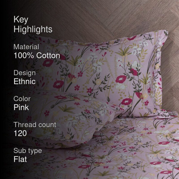 Shitha Floral Bedsheet - Pink Shitha Floral Bedsheet - Pink