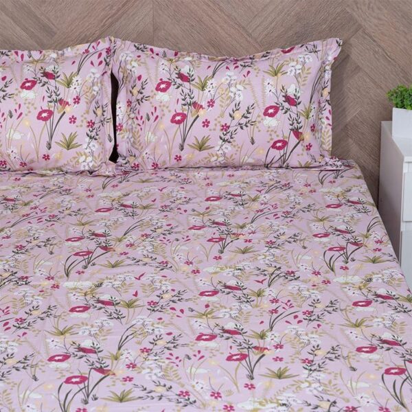 Shitha Floral Bedsheet - Pink Shitha Floral Bedsheet - Pink