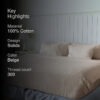 Sleek Loom Striped Cotton Bedsheet - Beige