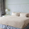Sleek Loom Striped Cotton Bedsheet - Beige
