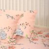 Swayam Light Orange Floral Bedsheet - 180 TC || Super Soft
