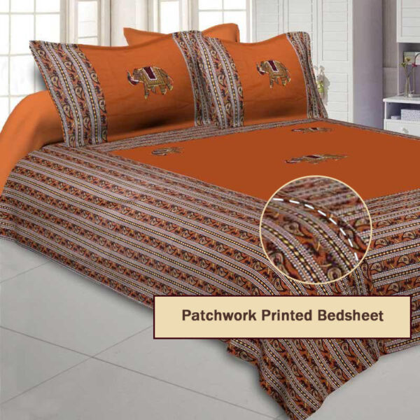 Traditionally Tuskan Bedsheet - Orange Traditionally Tuskan Bedsheet - Orange