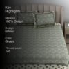 Triveni Treasure Ethnic Cotton Bedsheet (Green) - 140 TC