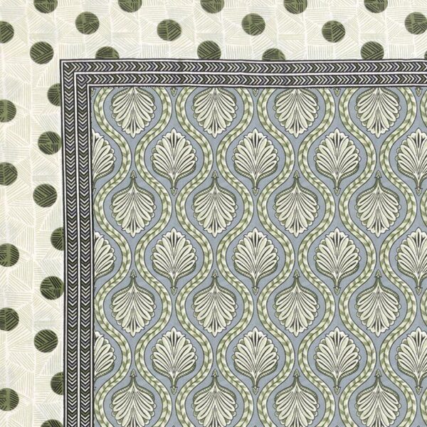 Triveni Treasure Ethnic Cotton Bedsheet (Green) - 140 TC Triveni Treasure Ethnic Cotton Bedsheet (Green) - 140 TC