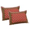 Trivona Regal Ethnic Bedsheet - Red & Dark Green
