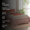 Trivona Regal Ethnic Bedsheet - Red & Light Green