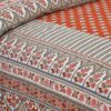 Trivona Regal Ethnic Bedsheet - Red & Light Green