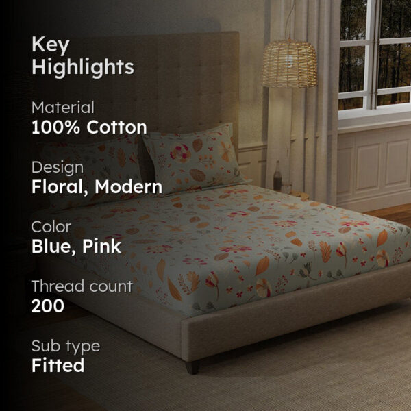 Urban Space Florence Grey Bedsheet - 200 TC Urban Space Florence Grey Bedsheet - 200 TC