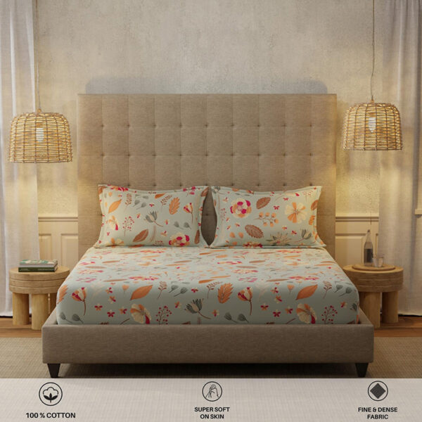 Urban Space Florence Grey Bedsheet - 200 TC Urban Space Florence Grey Bedsheet - 200 TC