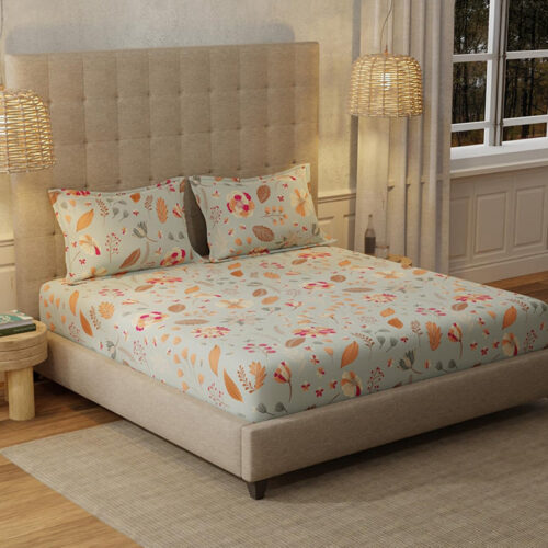 Urban Space Florence Grey Bedsheet - 200 TC