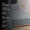 Zane Ethnic Bedsheet - Blue
